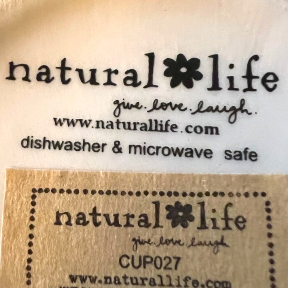 NATURAL LIFE Stoneware Cup Stop Smile Breathe Life Is Beautiful Boho Floral Gift - Picture 13 of 14